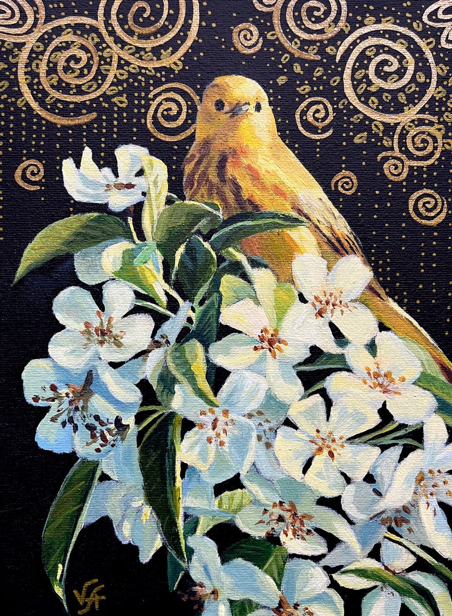 American yellow warbler by Alona Vakhmistrova