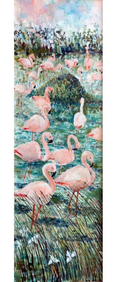 Tall Flamingos by Chris Walker
