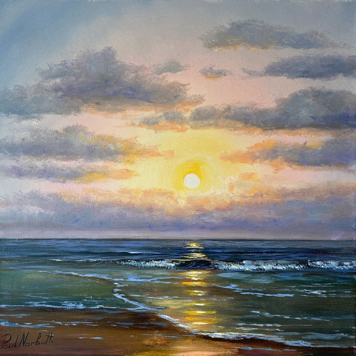Photorealistic Oil Painting , Golden Quiet By Paul Narbutt, 16 X 16, Artwork For Sale On Artfinder