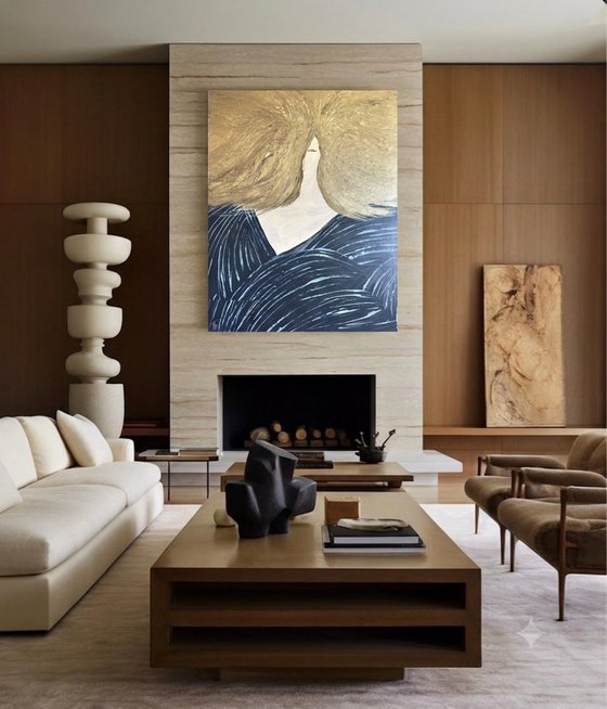 "Doree " - Gold Figurative Portrait