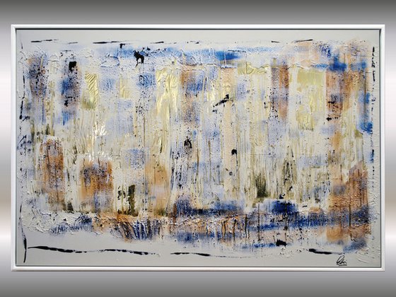 Golden Water II - Abstract Art - Acrylic Painting - Canvas Art - Framed Painting - Abstract Painting - Industrial Art