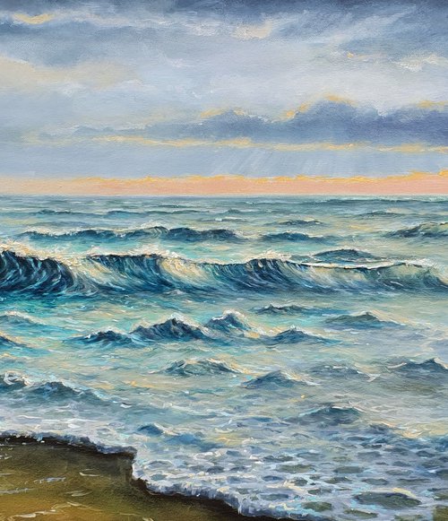 Breaking Waves at Sandbanks by Joseph  Charman
