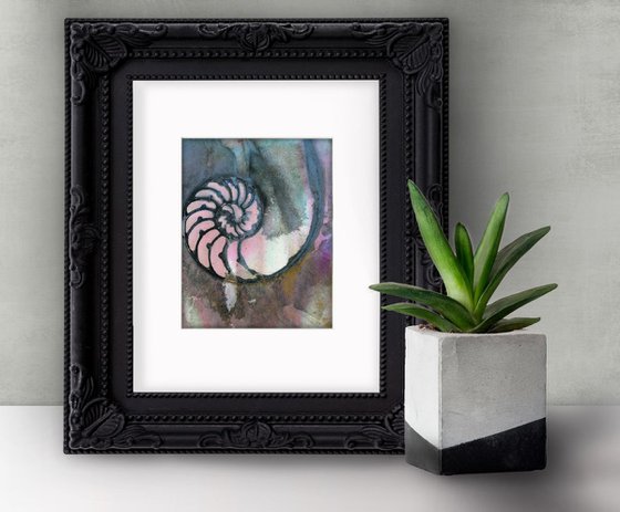 Sea Wish 2 - Abstract Nautilus Shell Painting