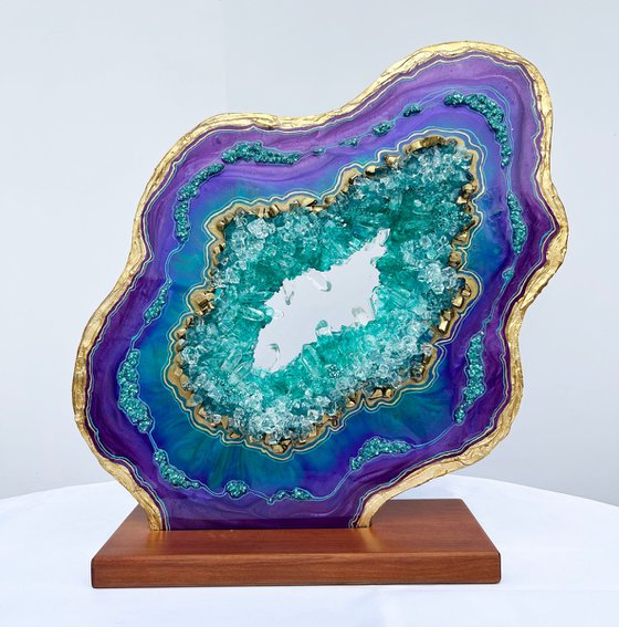 Geode Slice "Malachite purple"