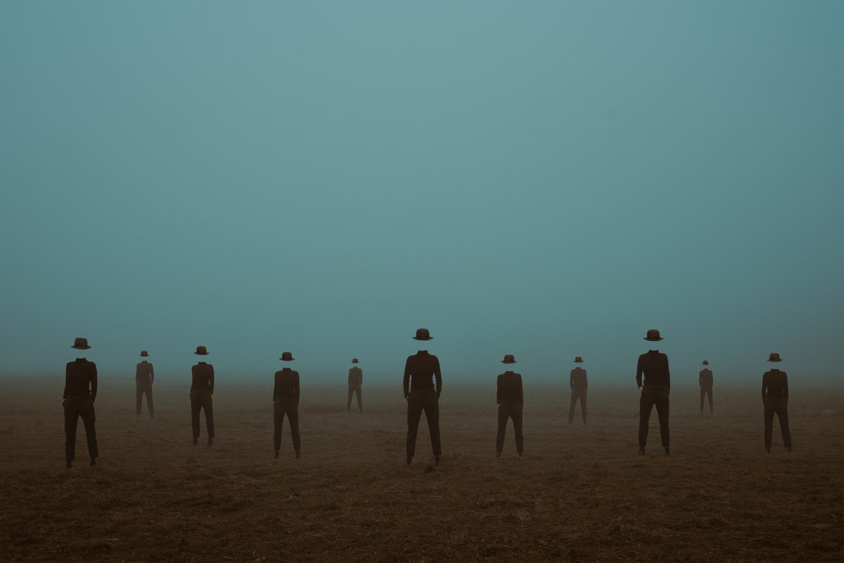 Surrealistic Portrait Photograph By Kachna Lipa, 35 X 24", Multi Anti Selfie, Original Artwork