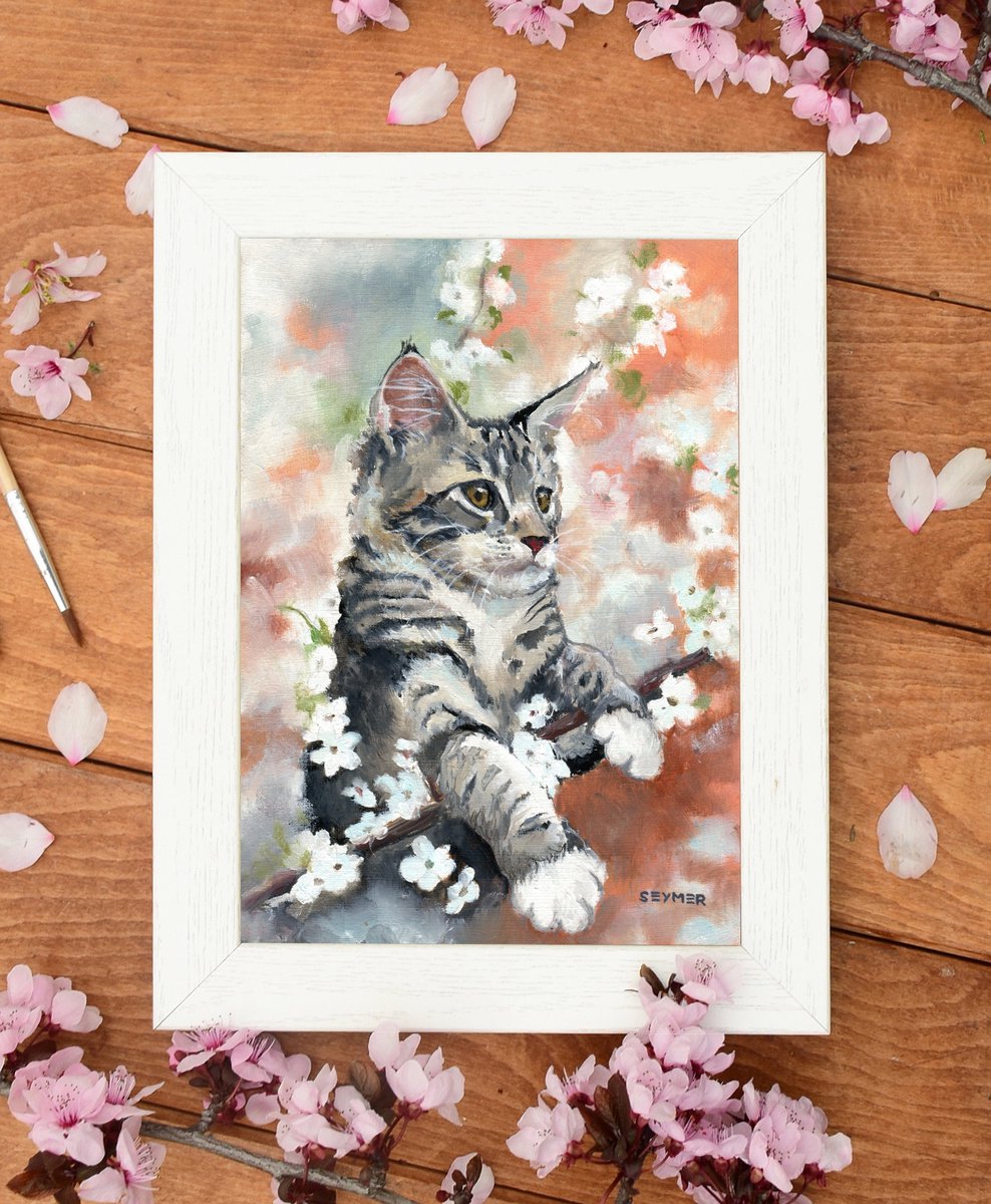 Cats And Flowers One Piece Oil Painting Set Diy Digital Oil - Temu