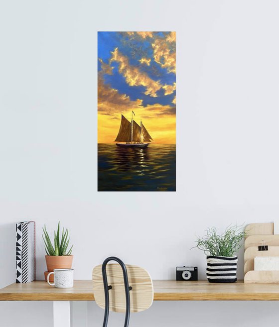Sailboat at sunset