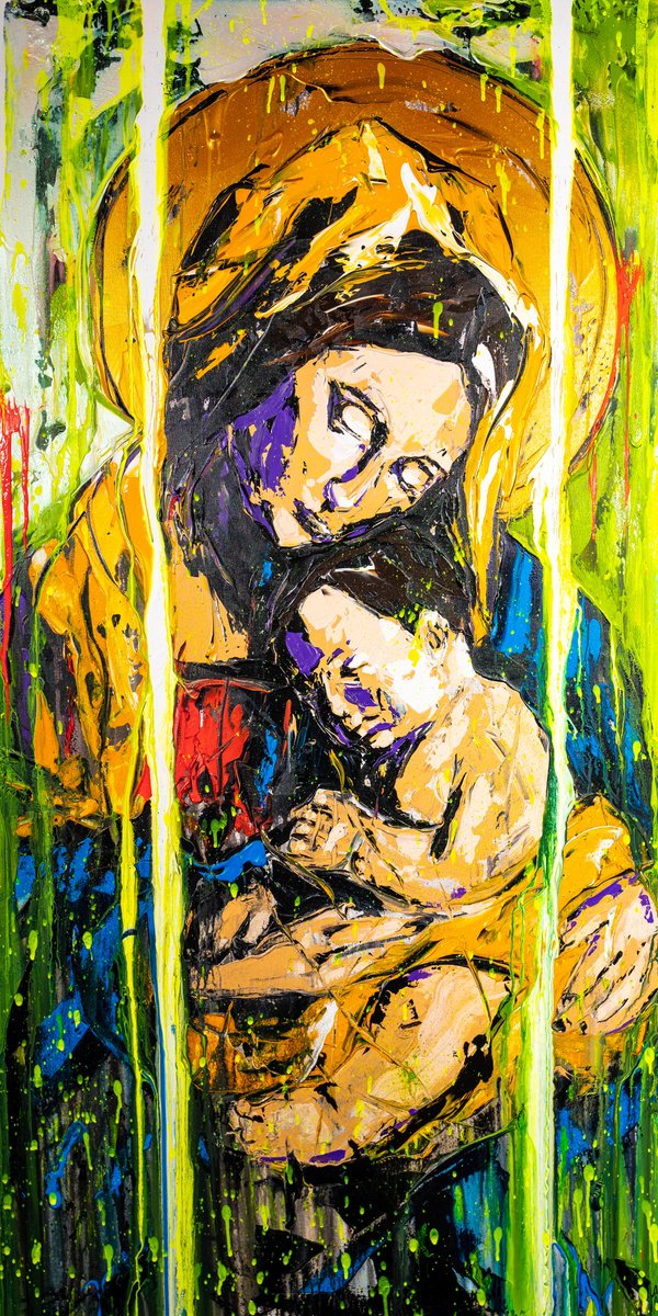 Impressionistic Still Life Print By Antoni Dragan, 24 X 47, St. Mary Jesus Limited Edition Print, Original Artwork