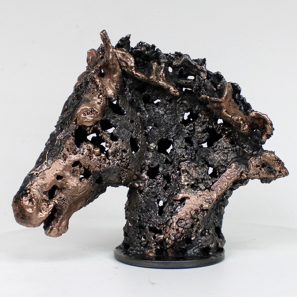 Expressive Animal Sculpture By Philippe Buil, 9 X 8", Horse Barbe 34-23, Original Artwork