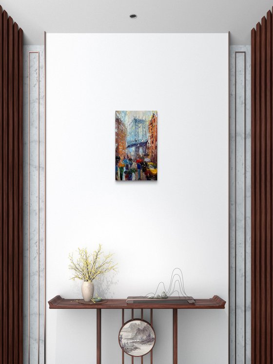 New York umbrellas. Pastel mood