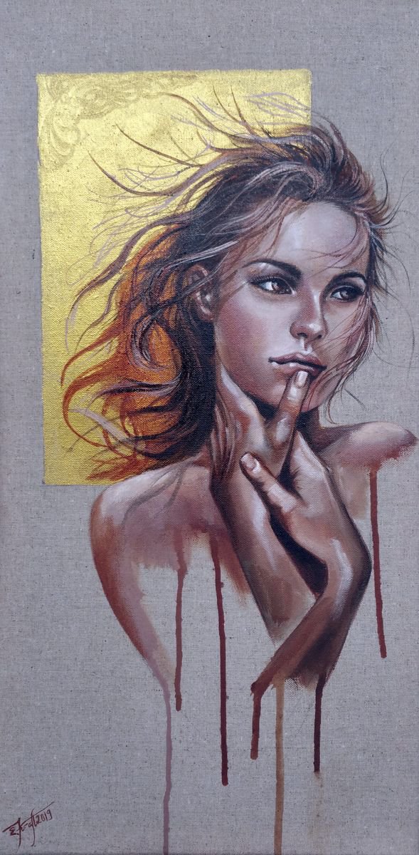Expressive Oil Painting , Me And My Shadow By Elena Kraft, 12 X 24, Artwork For Sale On Artfinder