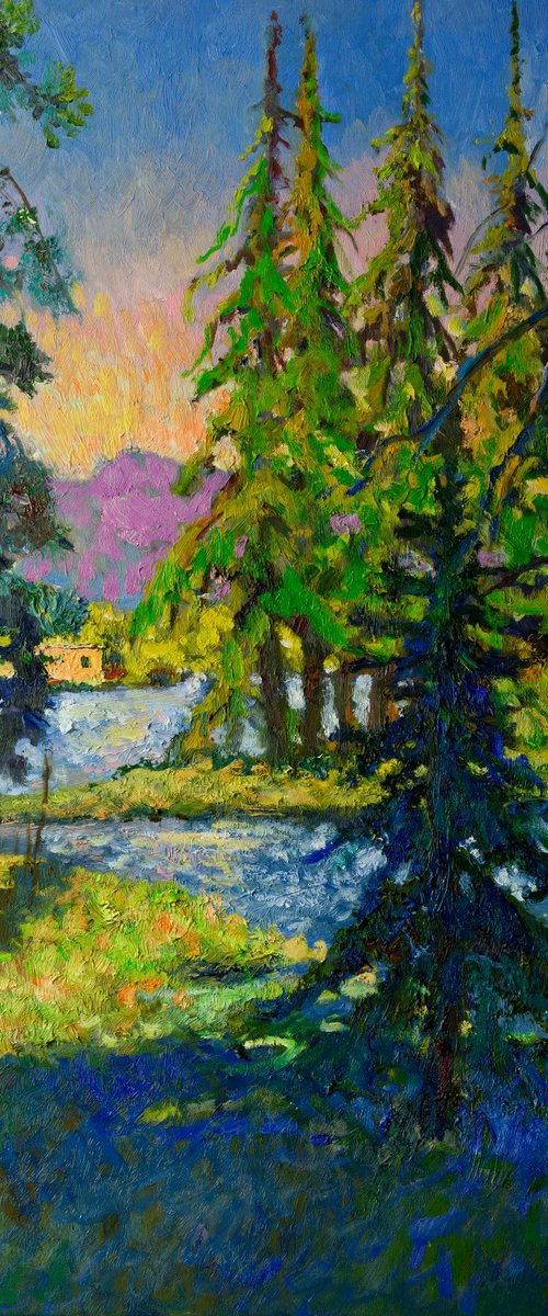 Lake and Pines by Suren Nersisyan