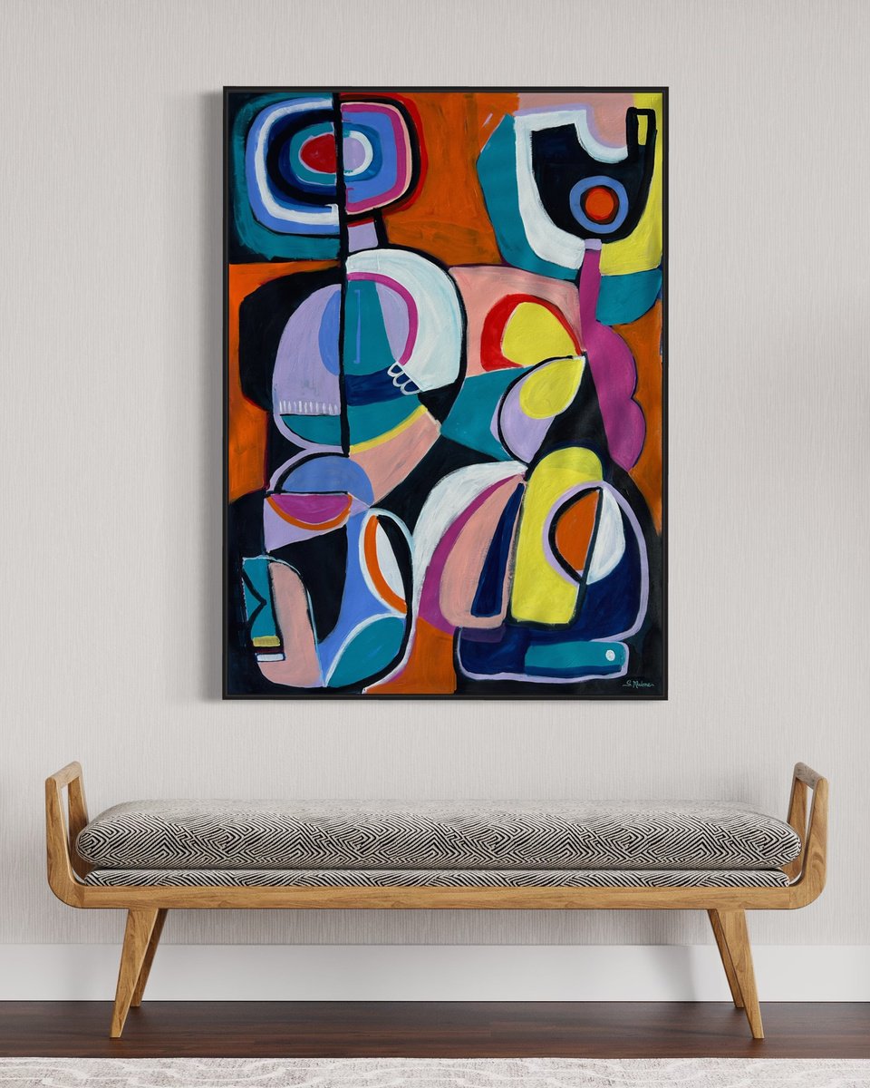 Abstract Acrylic Painting By Samantha Malone, 37 X 51", Rule Breakers, Original Artwork