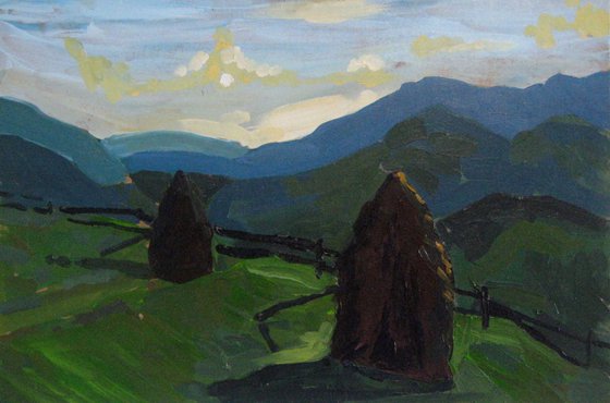 haystacks, 40x60cm