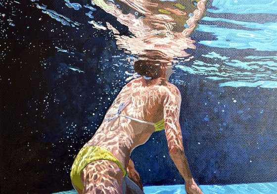 Underneath XXIII - Miniature swimming painting