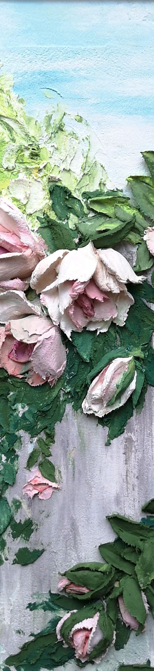 Braided roses - flower garden painting, 30x30x5 cm depts by Irina Stepanova