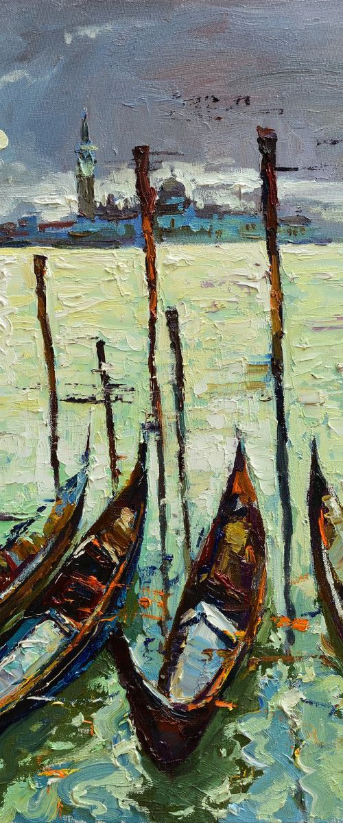 Venice Gondolas before Sunset by Anastasiia Valiulina