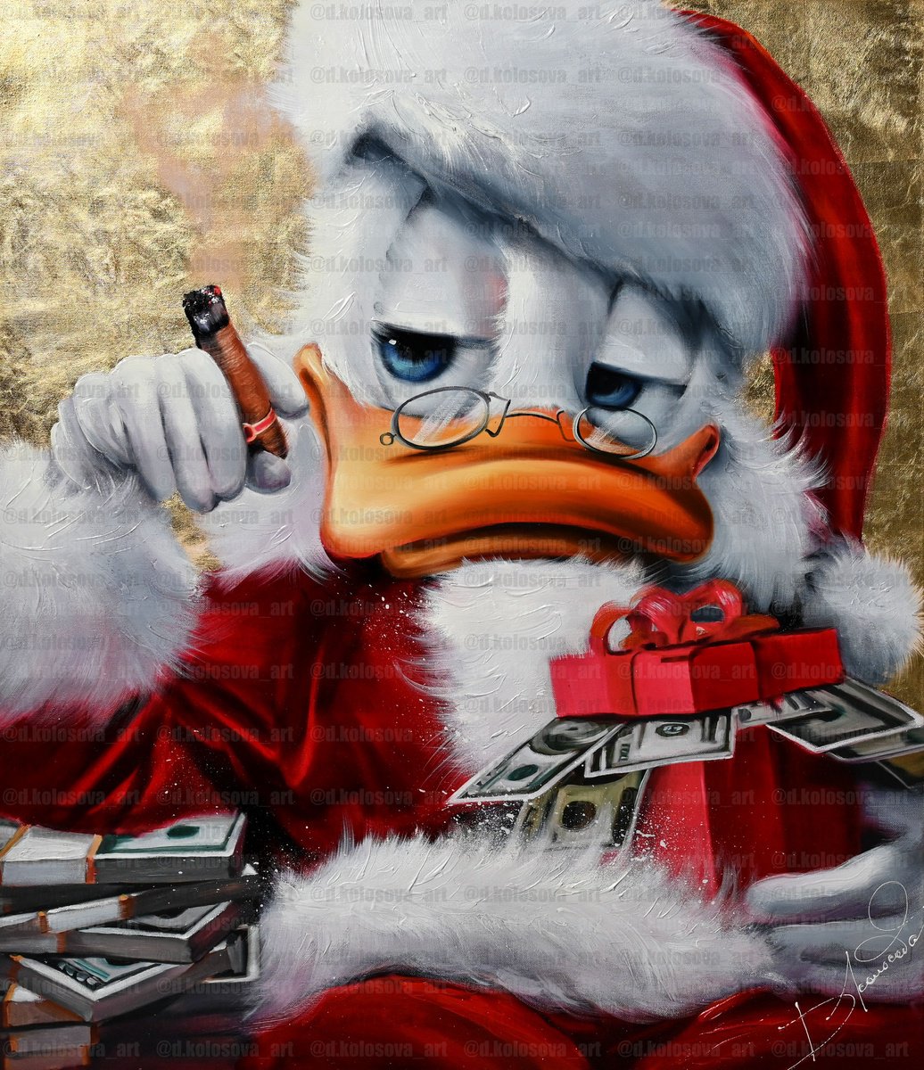 Giclee Santa Duck by Daria Kolosova