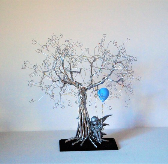 Tree, Fairy and Blue Balloon