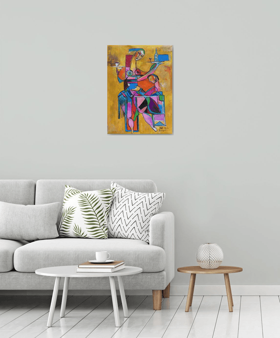 Cubist Café Scene