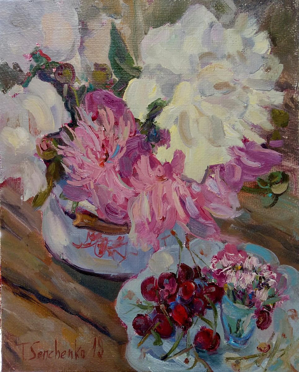 Peonies By Tanya Sun, 16 X 20, Artwork For Sale On Artfinder
