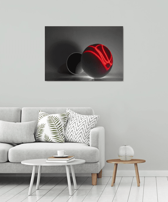 " Ball and Mirror. Red and Gray " Limited Edition 1 / 10