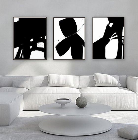 Abstract artwork. Set of 3.