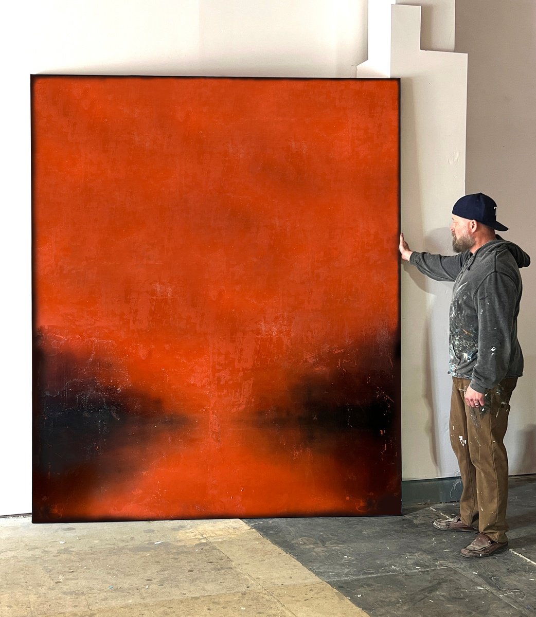 Abstract Landscape Acrylic Painting By Robert Tillberg, 78 X 96", Embered Path, Original Artwork