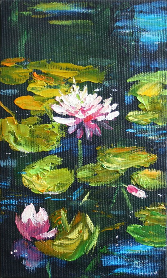 WATER LILIES... / ORIGINAL OIL PAINTING