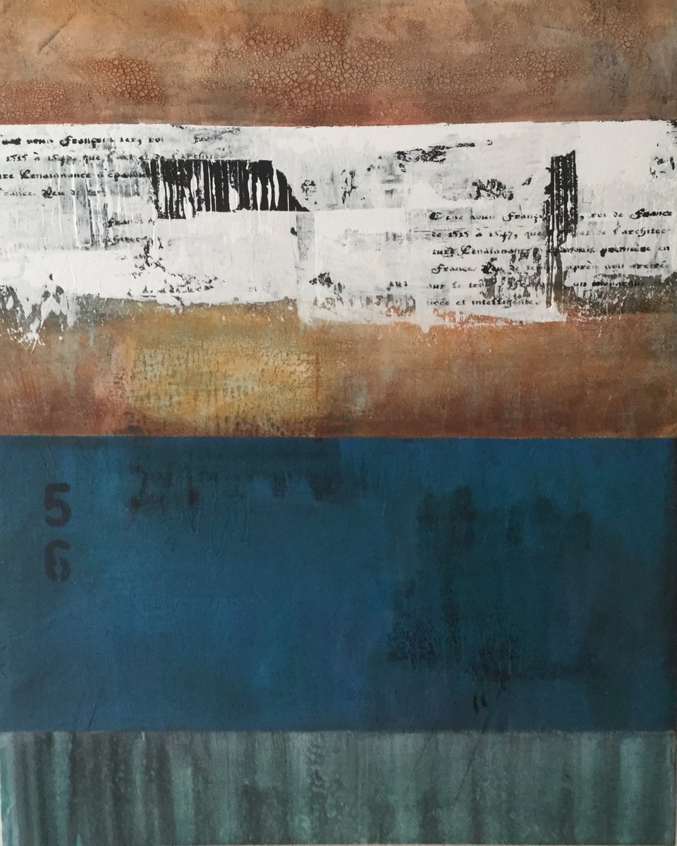 Abstract Acrylic Painting By Irene Gartner, 31 X 39, Am Hafen 1, Original Artwork