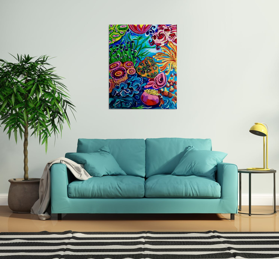 Abstract oceanic dreams  #1    (82 x102 cm.)