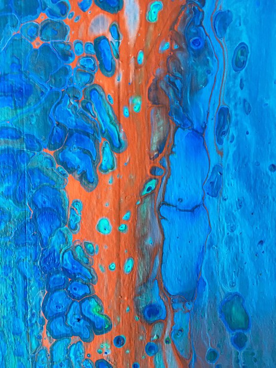 "Conduction" - Original Abstract PMS Acrylic Painting - 8 x 14 inches