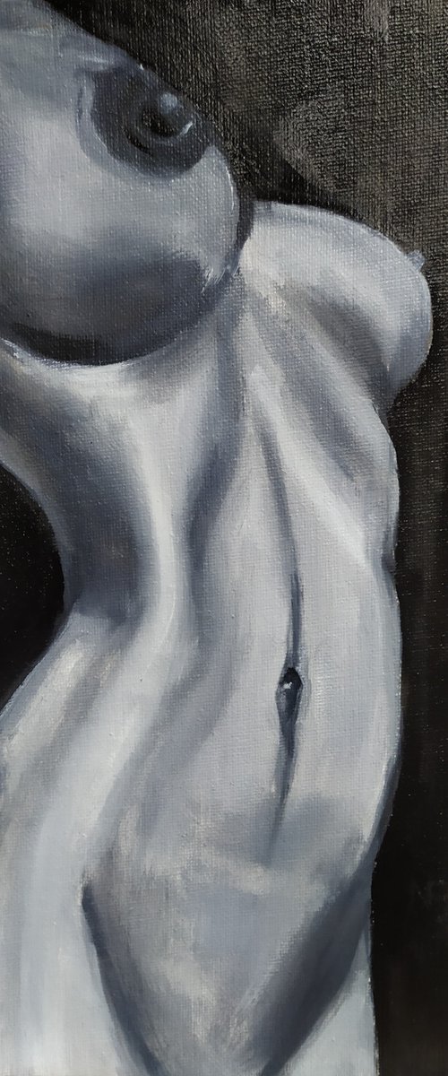 Lounge time, original nude erotic oil painting, Gift, art for home by Nataliia Plakhotnyk