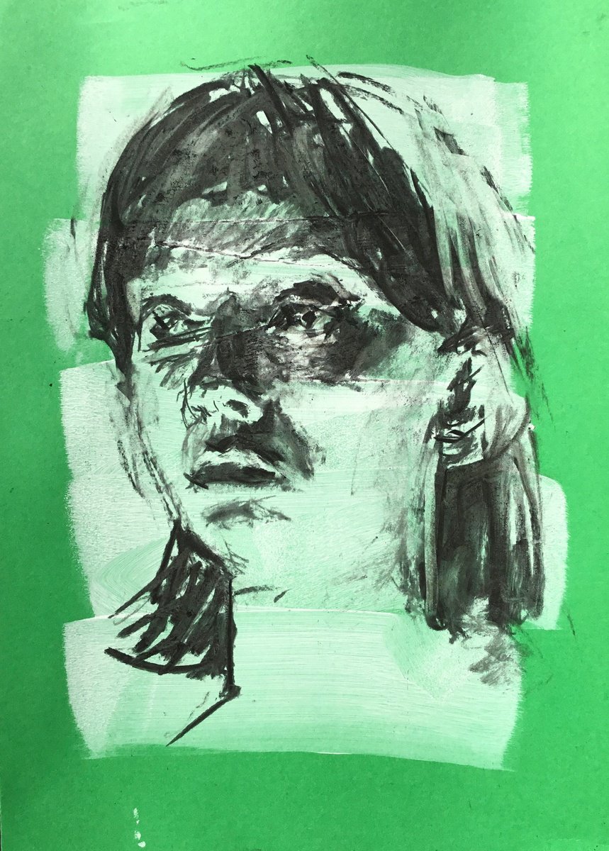 Expressive Charcoal Drawing , Victoria Study By Dominique Deve, 9 X 13, Artwork For Sale On Artfinder