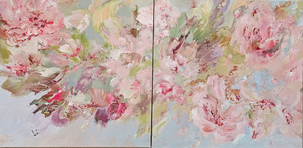 Spring Unfolding Diptych By Tatiana Hellum, 39 X 20, Artwork For Sale On Artfinder