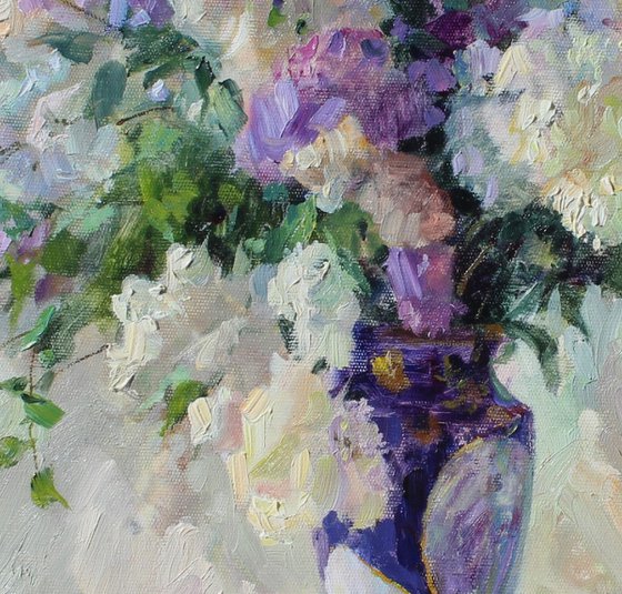 Lilac in an antique vase