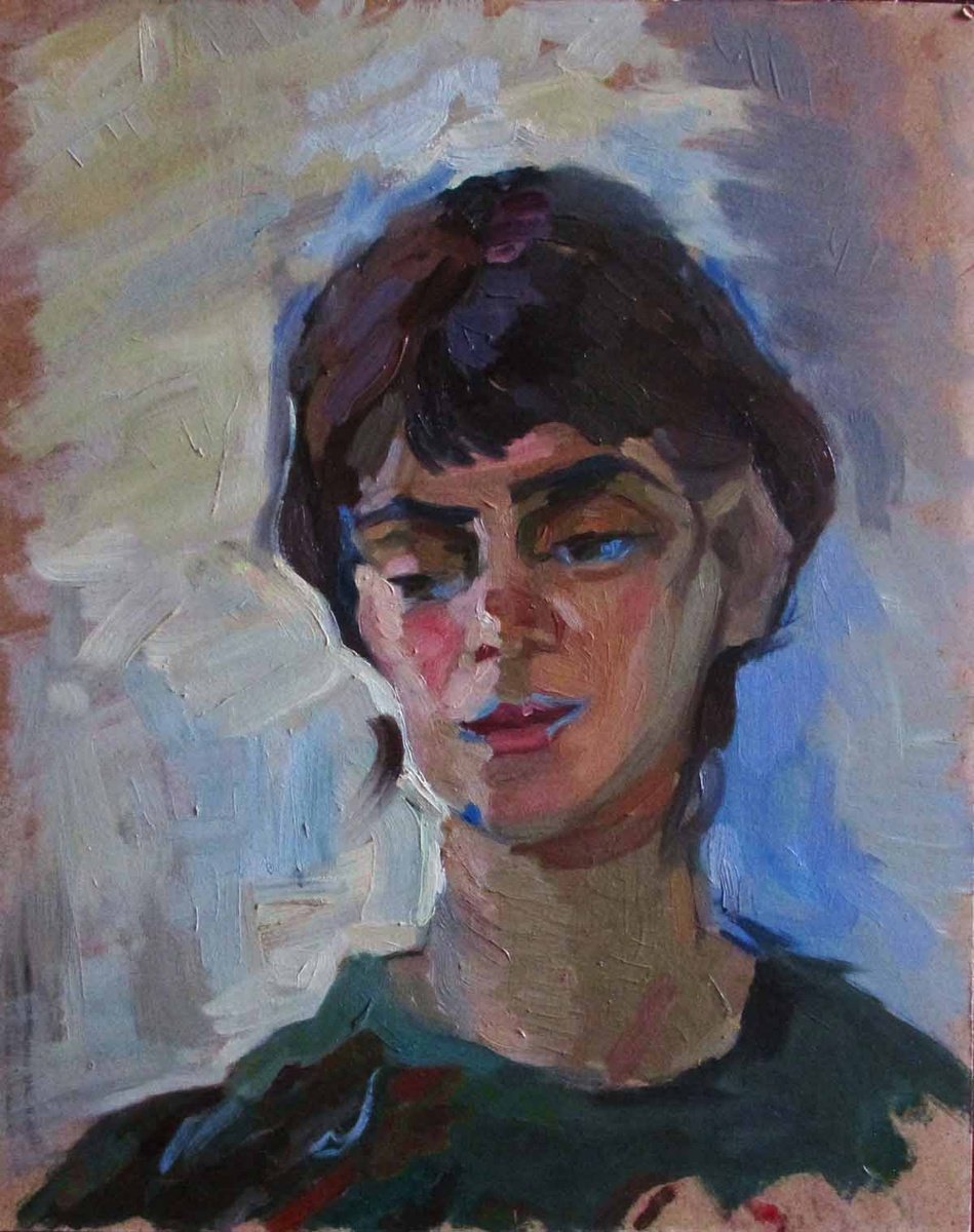 Impressionistic Portrait Oil Painting By Kateryna Bortsova, 16 X 20", Spanish Girl Oil Painting, Original Artwork