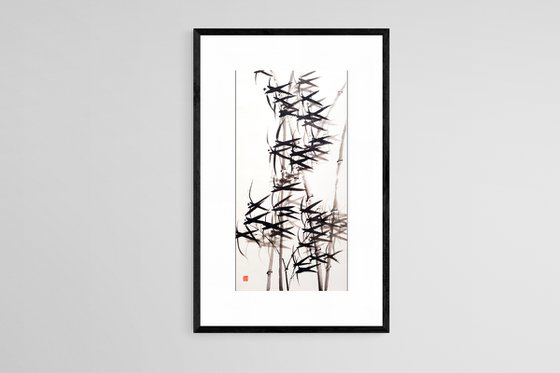 Bamboo in the wind - Bamboo series No. 2120 - Oriental Chinese Ink Painting