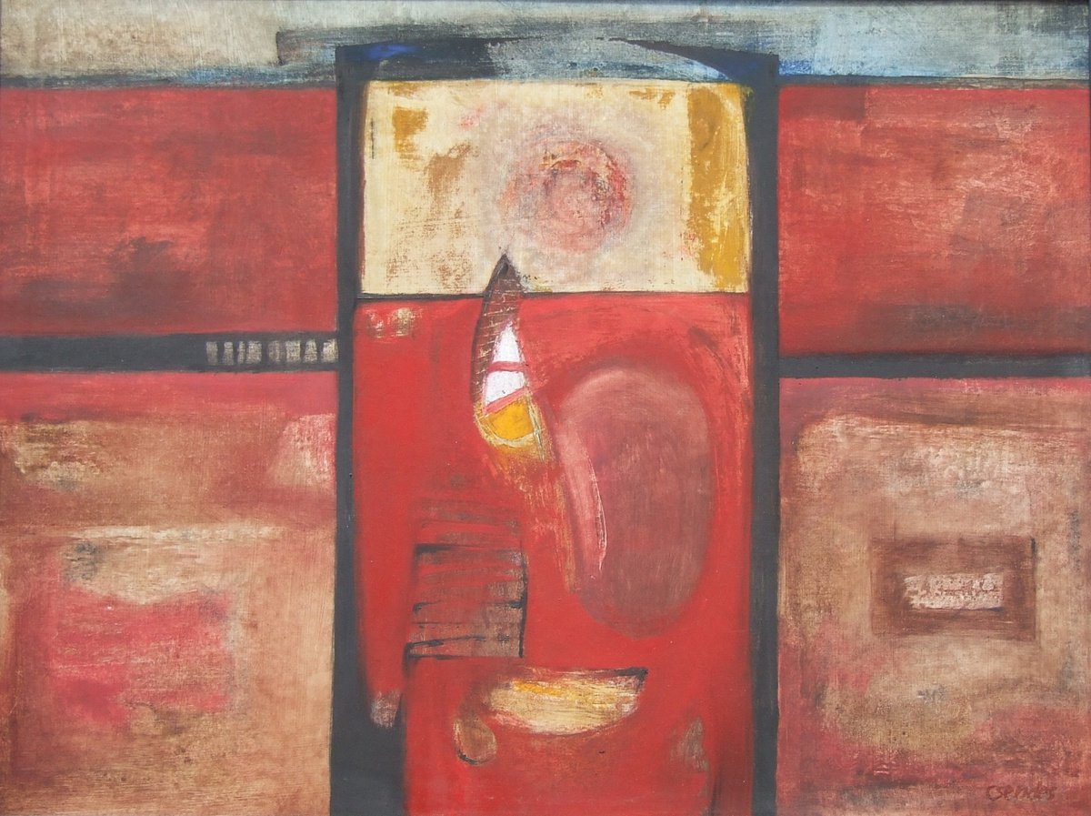 Expressive Abstract Oil Painting By Csaba Csendes, 31 X 24, Balancing, Original Artwork