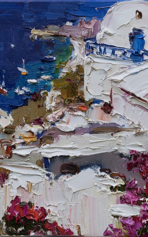 Santorini, Greece - Original landscape painting by Anastasiia Valiulina