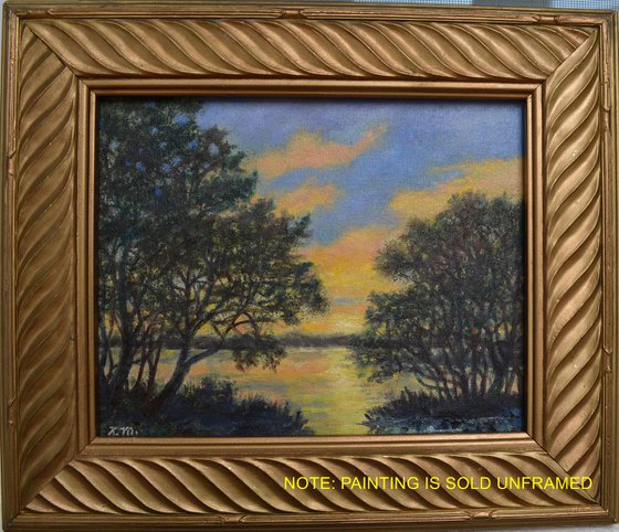 Sunset River # 6 - 8X10 oil (SOLD)