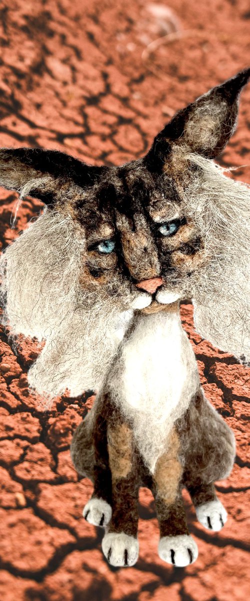 Cat Bokmäl, felted wool by Eleanor Gabriel