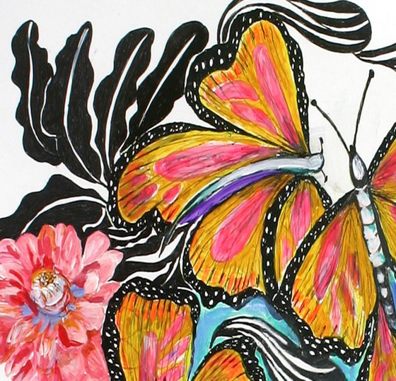 Butterflies among the Flowers
