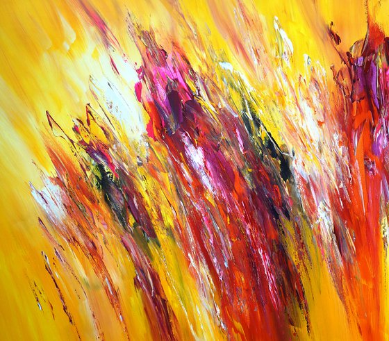 Yellow Red Abstraction XL 1