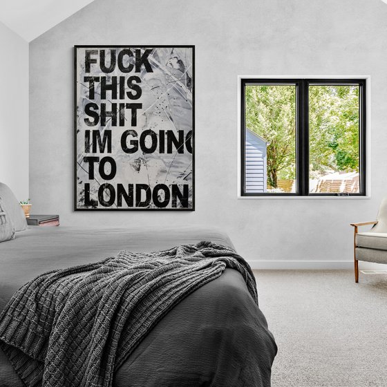 London 140cm x 100cm Textured Urban Pop Art