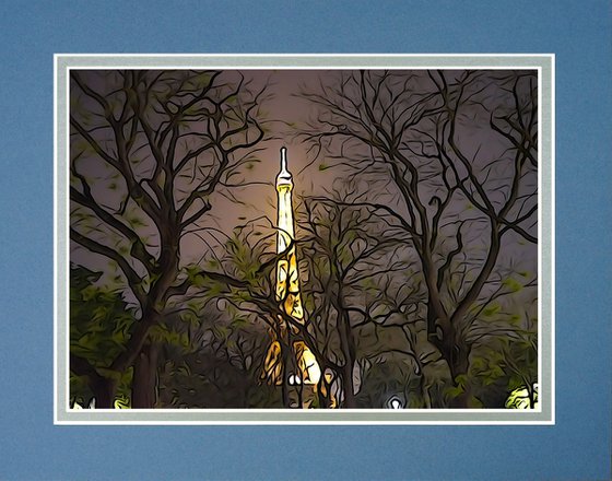 Paris Eiffel Tower photo digital illustration