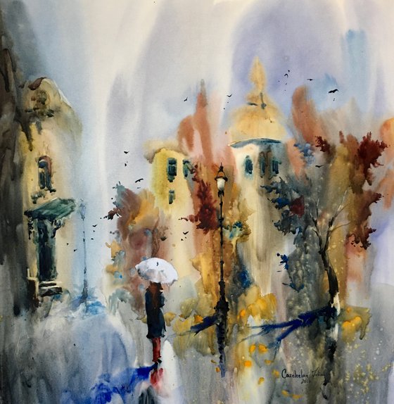 Watercolor “Walking through colors” perfect gift