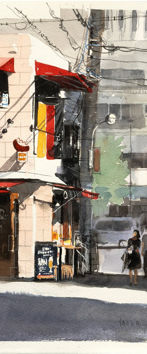 Street Scene  - 20x30cm Sketch by Masato Watanabe