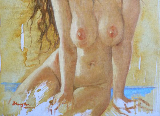 sexy naked girl  women on linen  #16-11-25