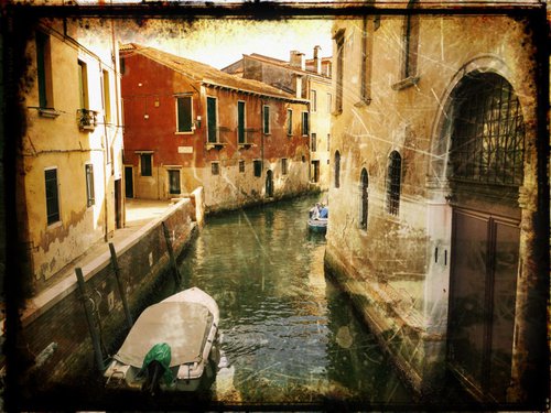 Venice in Italy - 60x80x4cm print on canvas 02461m1 READY to HANG by Kuebler
